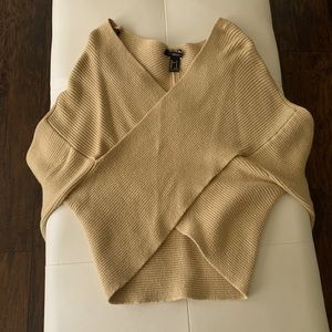 TAN OFF THE SHOULDER SWEATER